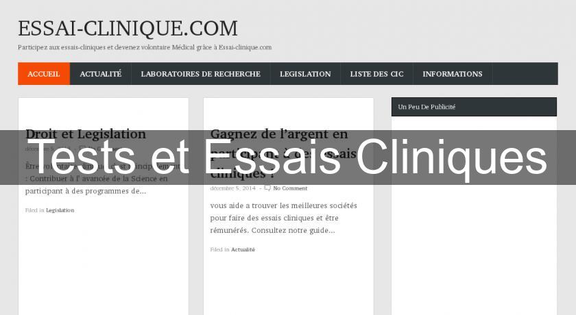 Tests et Essais Cliniques