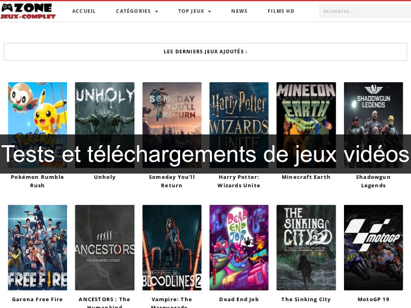 Tests et téléchargements de jeux vidéos