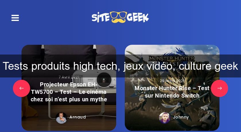 Tests produits high tech, jeux vidéo, culture geek