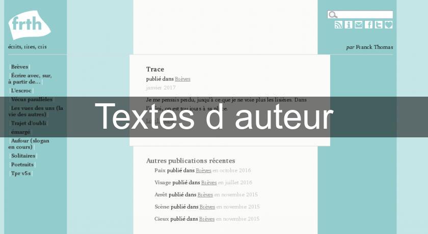 Textes d'auteur