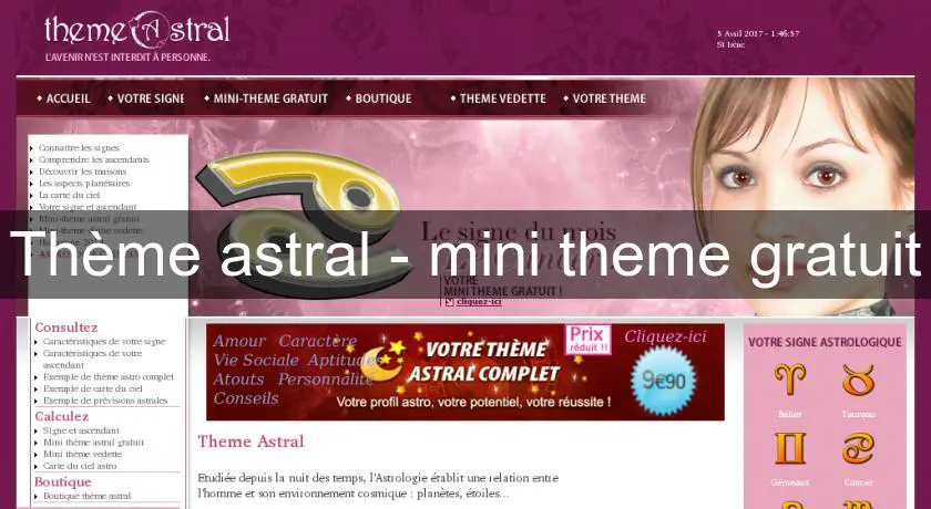Thème astral - mini theme gratuit