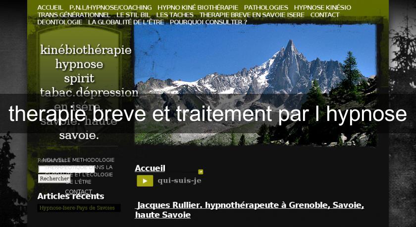 therapie breve et traitement par l'hypnose