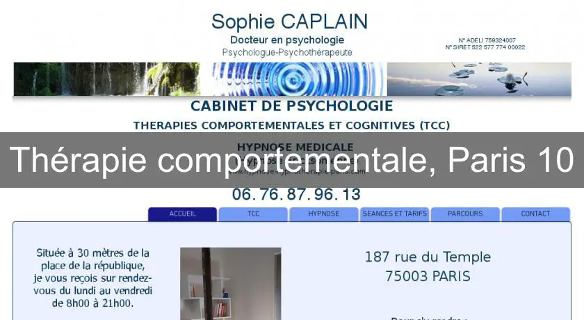 Thérapie comportementale, Paris 10