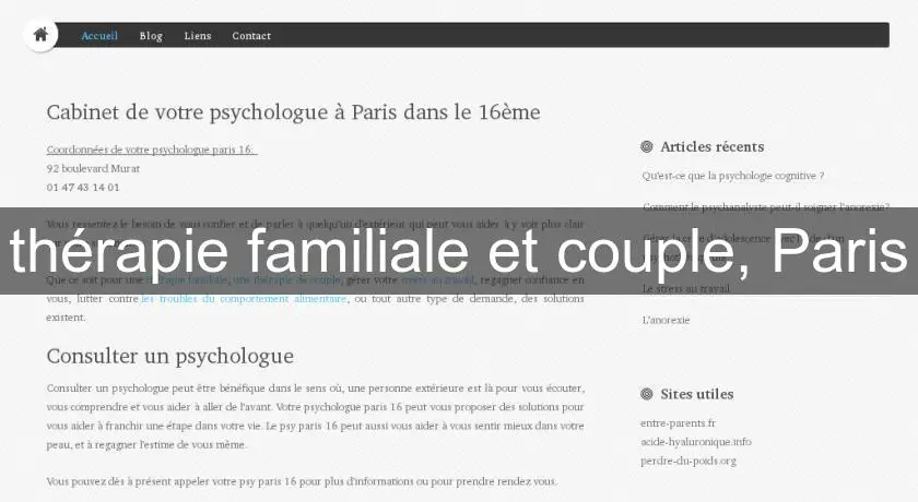 thérapie familiale et couple, Paris