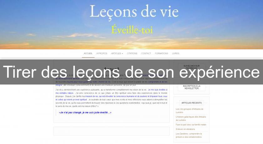 Tirer des leçons de son expérience