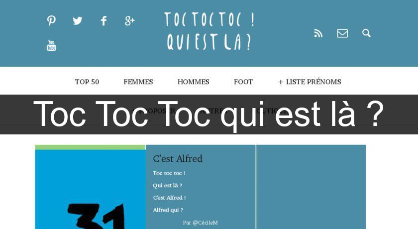 Toc Toc Toc qui est là ? Toc Toc Toc qui est là ?