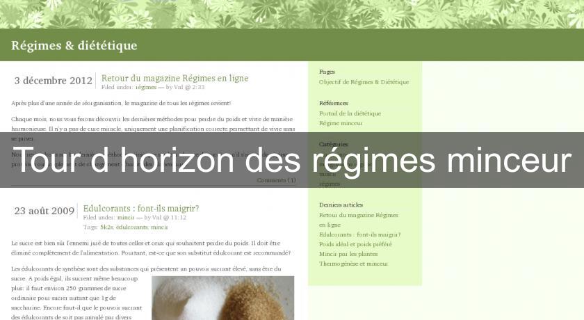 Tour d'horizon des régimes minceur Tour d'horizon des régimes minceur