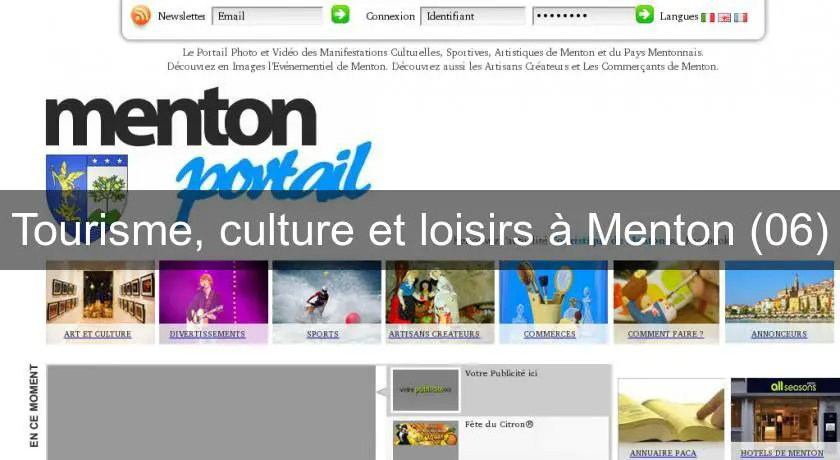 Tourisme, culture et loisirs à Menton (06)