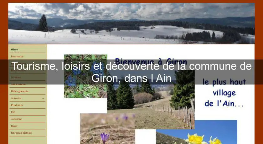 Tourisme, loisirs et découverte de la commune de Giron, dans l'Ain