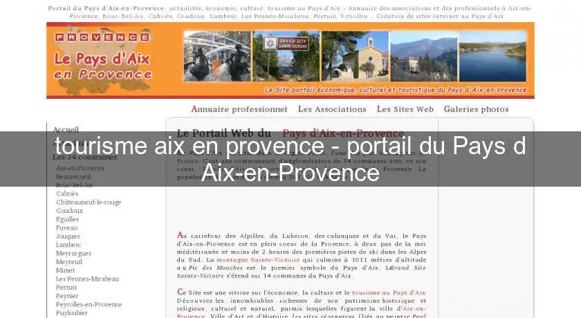 tourisme aix en provence - portail du Pays d'Aix-en-Provence