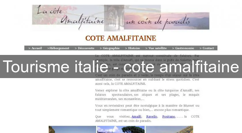 Tourisme italie - cote amalfitaine