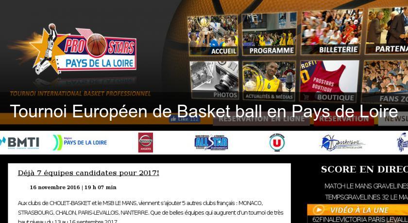 Tournoi Européen de Basket ball en Pays de Loire Tournoi Européen de Basket ball en Pays de Loire