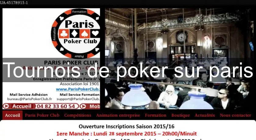 Tournois de poker sur paris