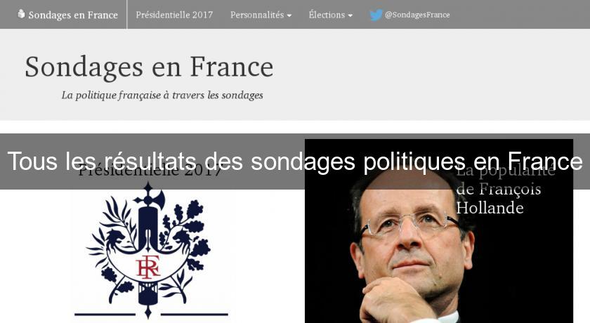 Tous les résultats des sondages politiques en France Tous les résultats des sondages politiques en France