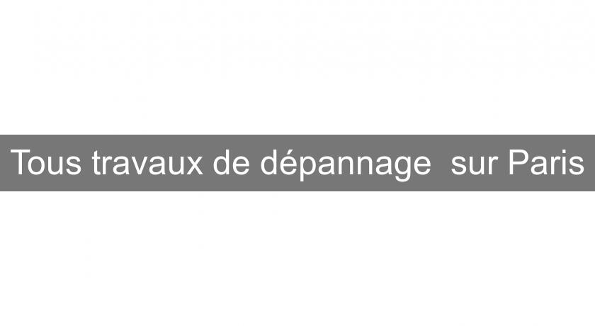 Tous travaux de dépannage  sur Paris