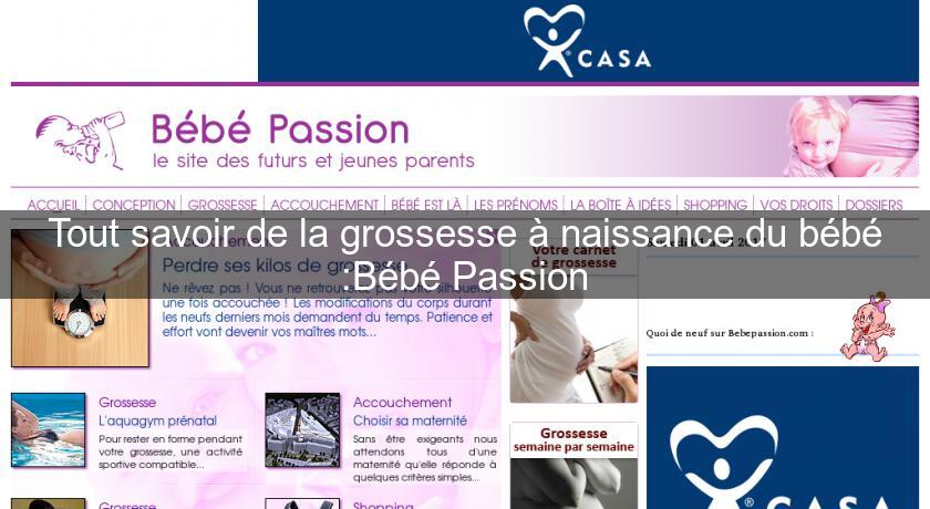 Tout savoir de la grossesse à naissance du bébé :Bébé Passion