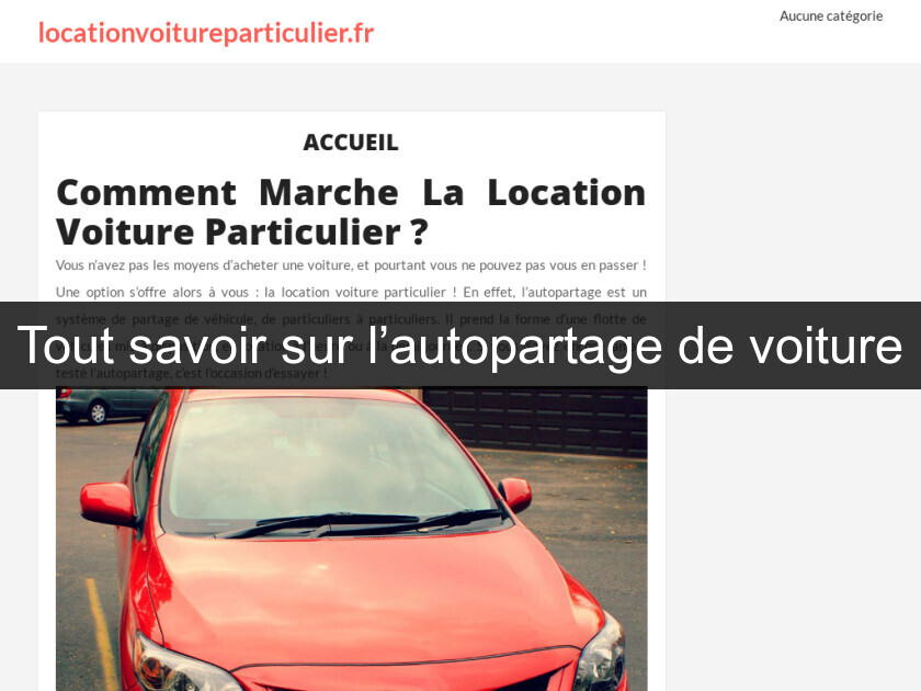 Tout savoir sur l’autopartage de voiture Tout savoir sur l’autopartage de voiture