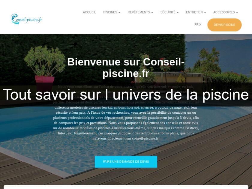 Tout savoir sur l'univers de la piscine