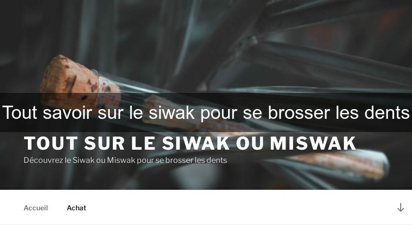 Tout savoir sur le siwak pour se brosser les dents Tout savoir sur le siwak pour se brosser les dents