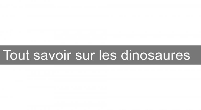 Tout savoir sur les dinosaures Tout savoir sur les dinosaures