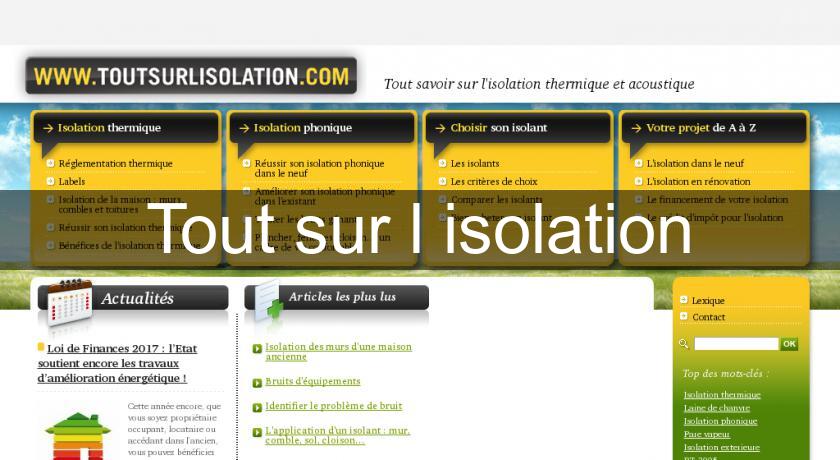 Tout sur l'isolation