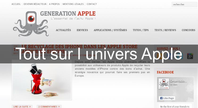 Tout sur l'univers Apple Tout sur l'univers Apple