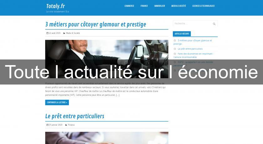 Toute l'actualité sur l'économie