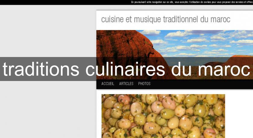 traditions culinaires du maroc