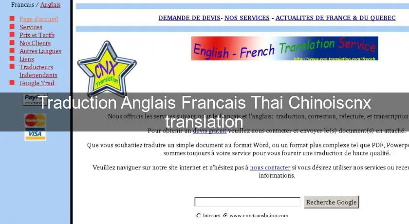 Traduction Anglais Francais Thai Chinoiscnx translation