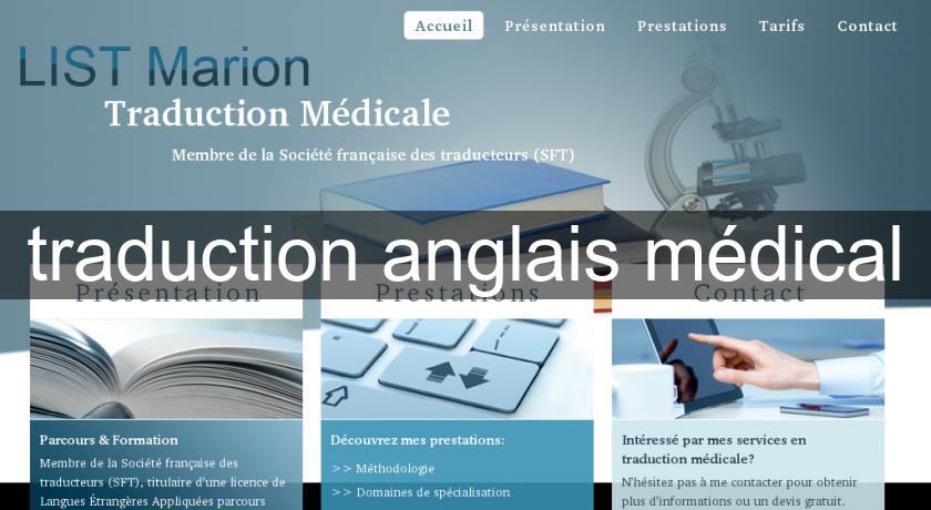 traduction anglais médical