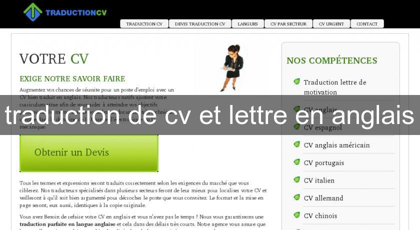 traduction de cv et lettre en anglais