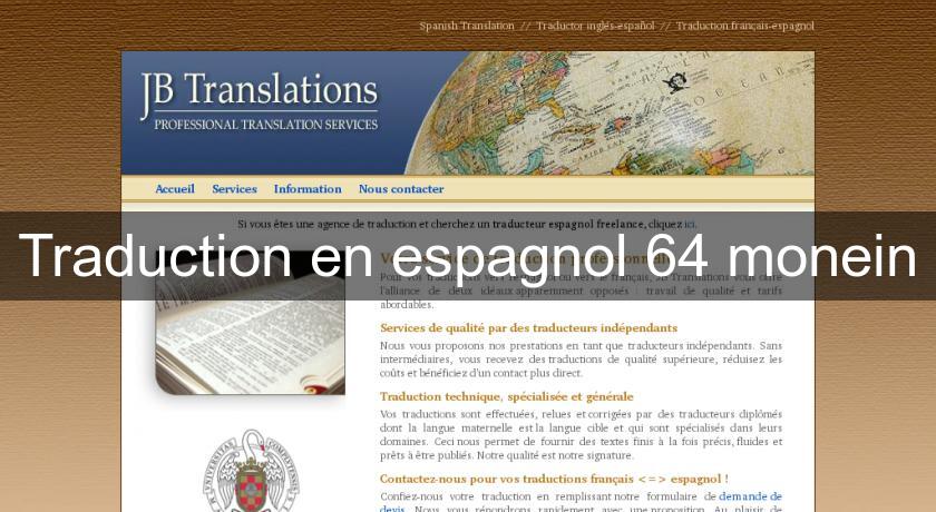 Traduction en espagnol 64 monein Traduction en espagnol 64 monein