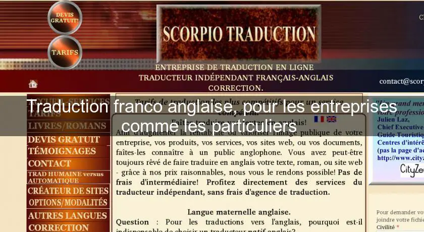 Traduction franco anglaise, pour les entreprises comme les particuliers 
