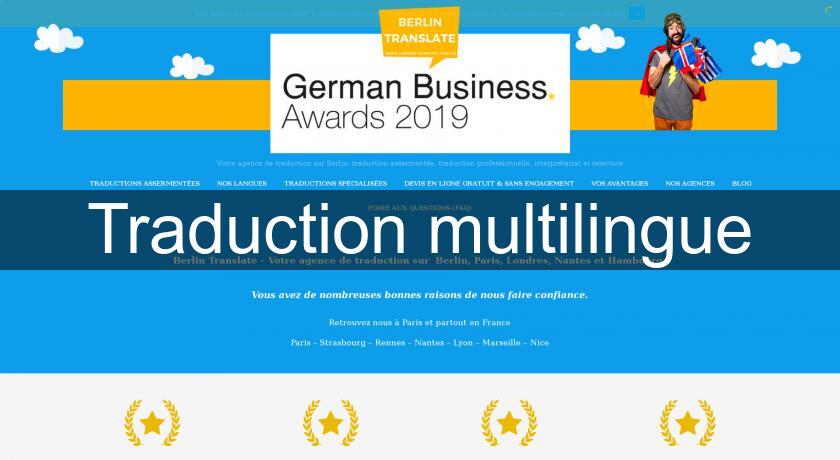 Traduction multilingue Traduction multilingue