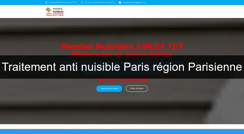 Traitement anti nuisible Paris région Parisienne