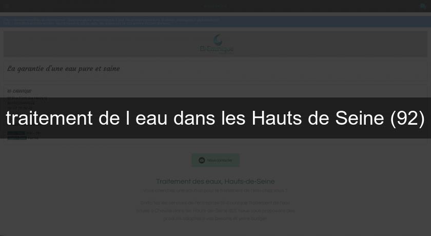 traitement de l'eau dans les Hauts de Seine (92)