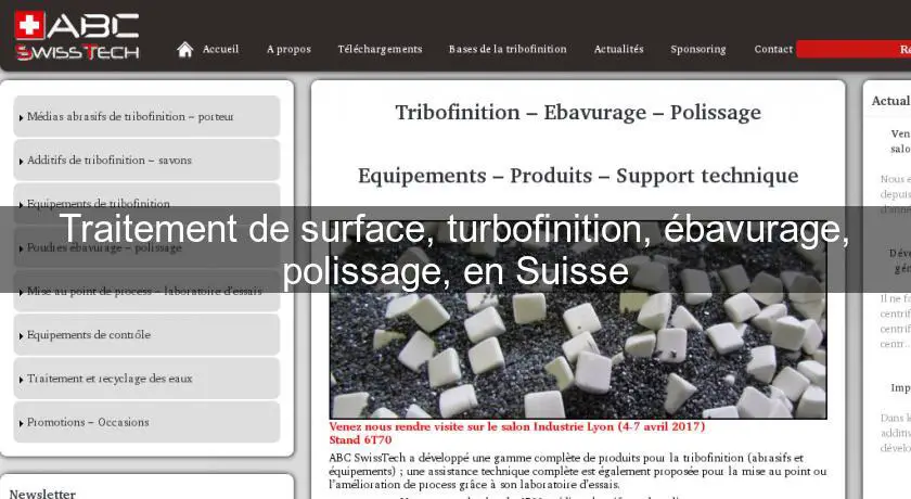 Traitement de surface, turbofinition, ébavurage, polissage, en Suisse