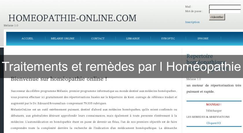 Traitements et remèdes par l'Homéopathie Traitements et remèdes par l'Homéopathie