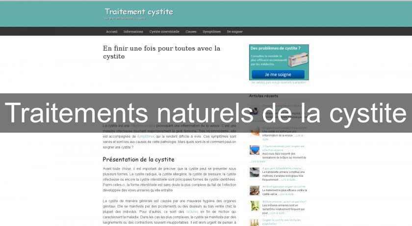Traitements naturels de la cystite Traitements naturels de la cystite