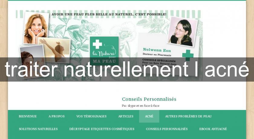 traiter naturellement l'acné