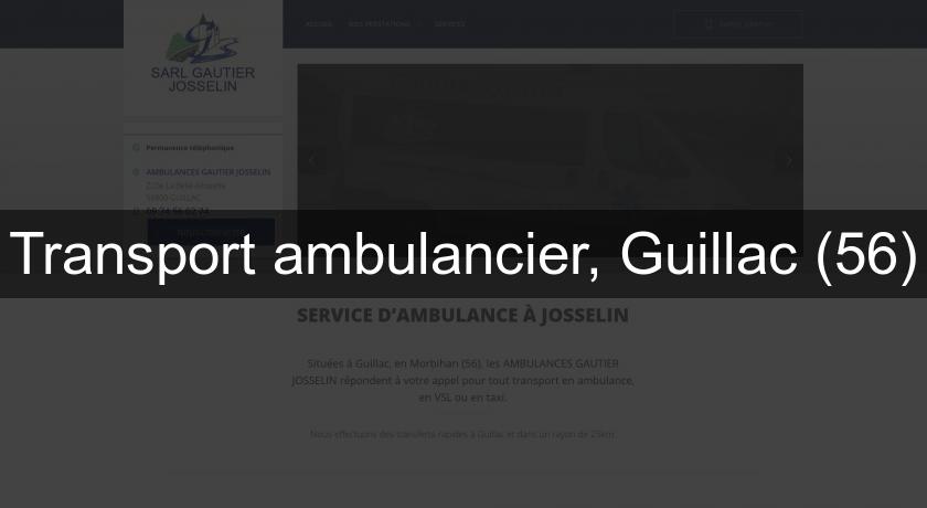 Transport ambulancier, Guillac (56)