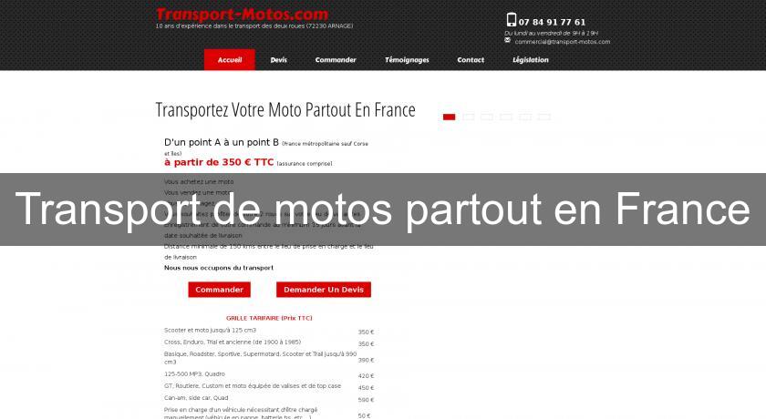Transport de motos partout en France Transport de motos partout en France