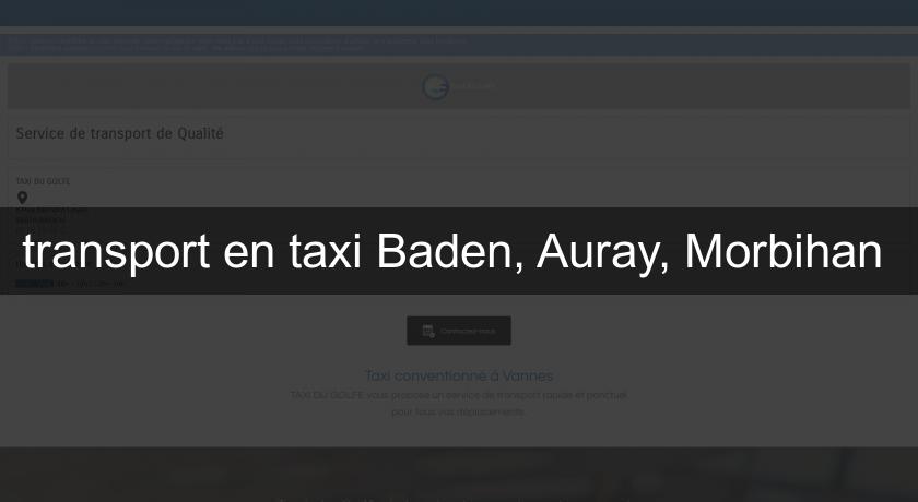 transport en taxi Baden, Auray, Morbihan 