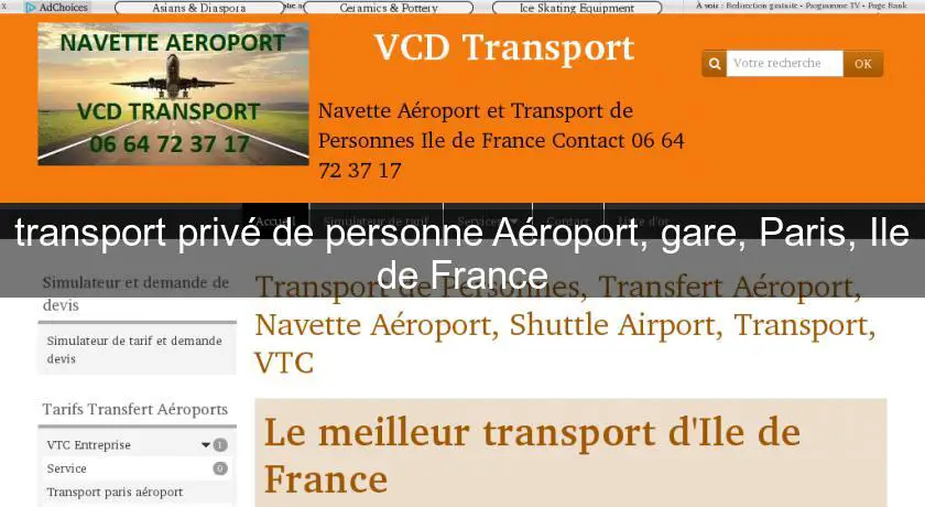transport privé de personne Aéroport, gare, Paris, Ile de France