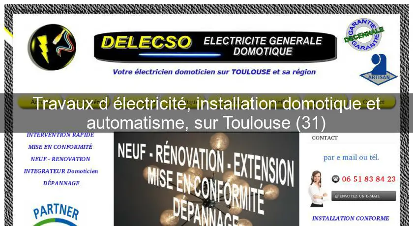 Travaux d'électricité, installation domotique et automatisme, sur Toulouse (31)