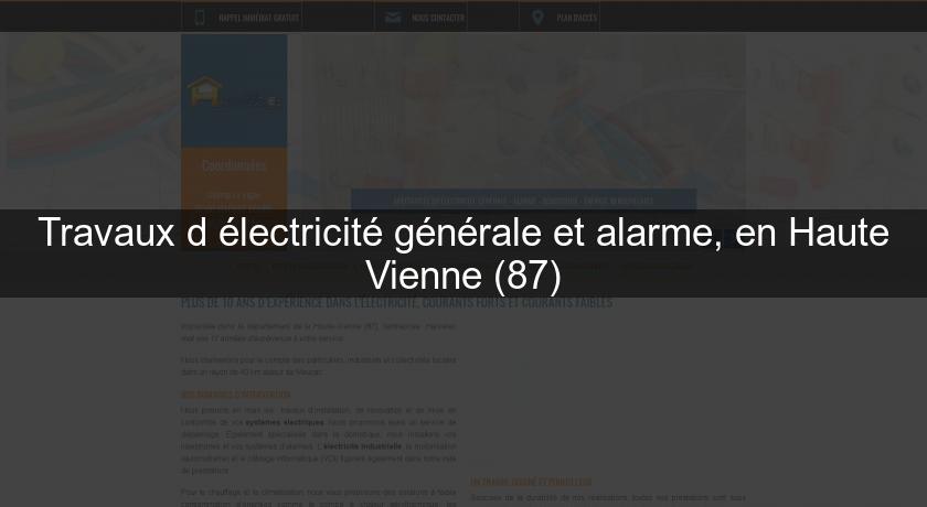 Travaux d'électricité générale et alarme, en Haute Vienne (87)