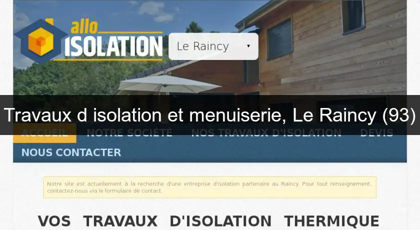 Travaux d'isolation et menuiserie, Le Raincy (93)