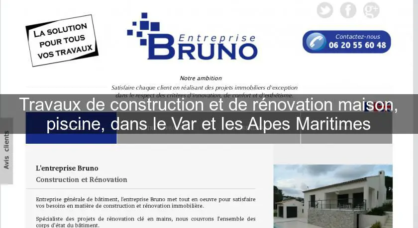 Travaux de construction et de rénovation maison, piscine, dans le Var et les Alpes Maritimes
