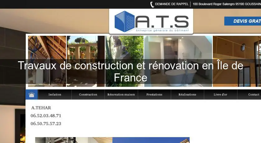 Travaux de construction et rénovation en Île de France