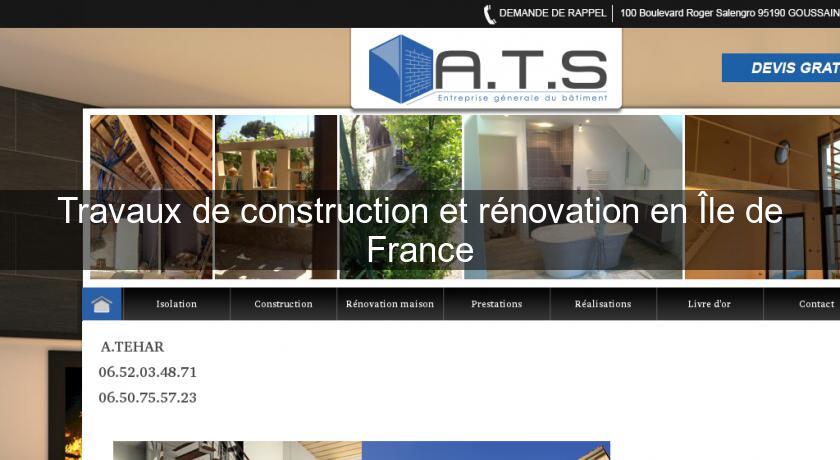 Travaux de construction et rénovation en Île de France Travaux de construction et rénovation en Île de France